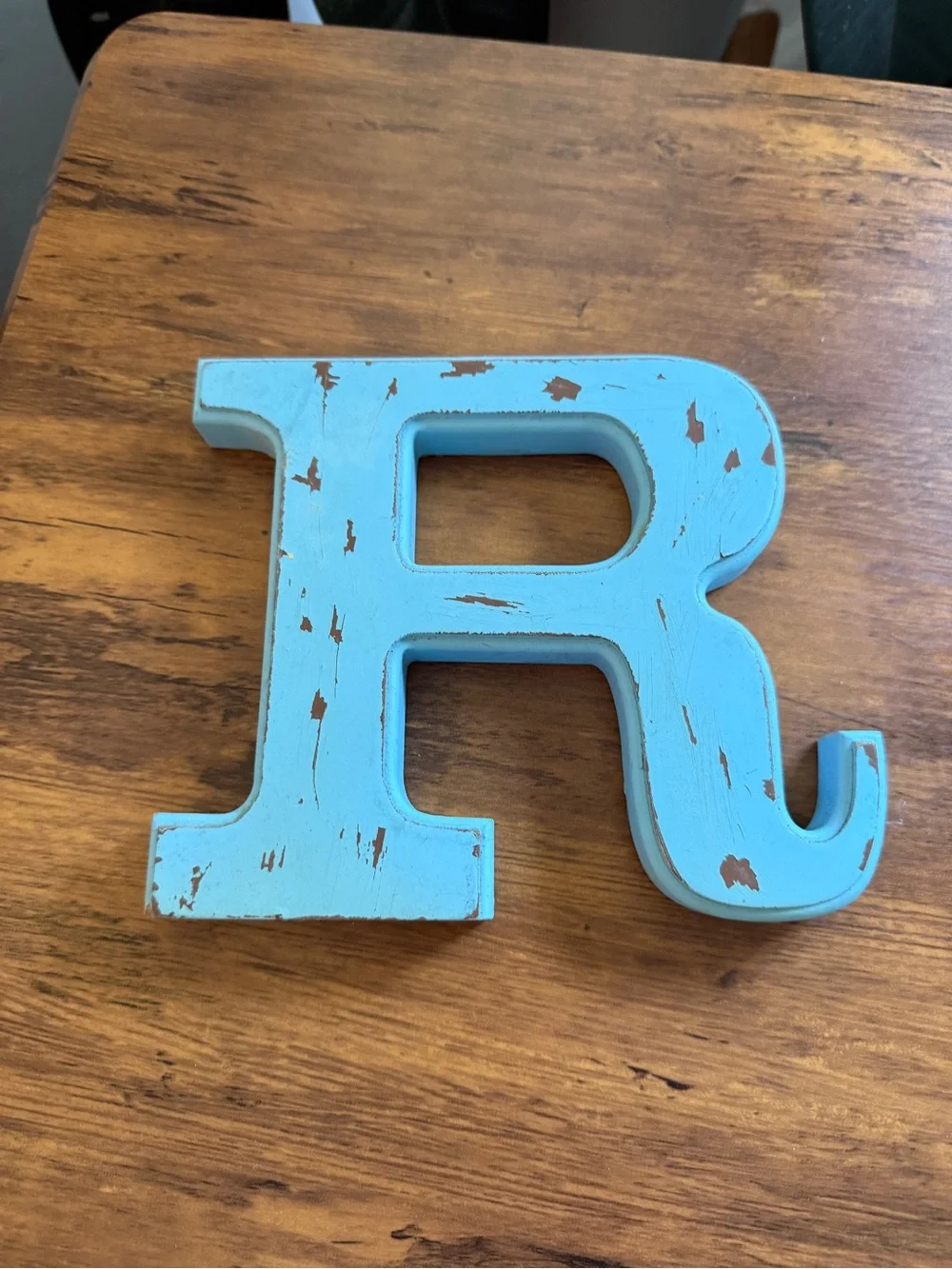 Rustic Blue Distressed Letter 